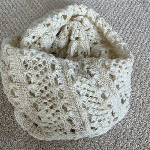 American Eagle Cream with Gold Sparkle Infinity Scarf